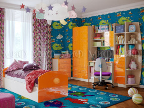 Детская комната Юниор-2 Оранжевый металлик в Верхней Туре - verhnyaya-tura.magazinmebel.ru | фото - изображение 1