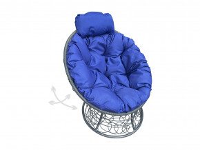 Кресло Папасан мини пружинка с ротангом синяя подушка в Верхней Туре - verhnyaya-tura.magazinmebel.ru | фото - изображение 1