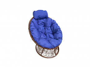 Кресло Папасан мини с ротангом синяя подушка в Верхней Туре - verhnyaya-tura.magazinmebel.ru | фото