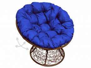 Кресло Папасан пружинка с ротангом синяя подушка в Верхней Туре - verhnyaya-tura.magazinmebel.ru | фото - изображение 1