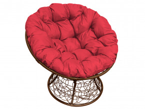 Кресло Папасан с ротангом красная подушка в Верхней Туре - verhnyaya-tura.magazinmebel.ru | фото
