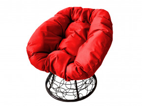 Кресло Пончик с ротангом красная подушка в Верхней Туре - verhnyaya-tura.magazinmebel.ru | фото