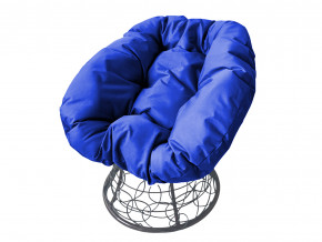 Кресло Пончик с ротангом синяя подушка в Верхней Туре - verhnyaya-tura.magazinmebel.ru | фото