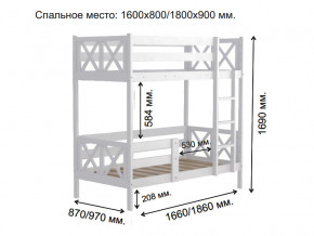 Кровать 2-х ярусная Аист-2 Классика белый 1600х800 мм в Верхней Туре - verhnyaya-tura.magazinmebel.ru | фото - изображение 2