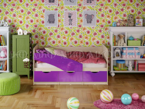 Кровать Бабочки 1600 Фиолетовый металлик в Верхней Туре - verhnyaya-tura.magazinmebel.ru | фото - изображение 1