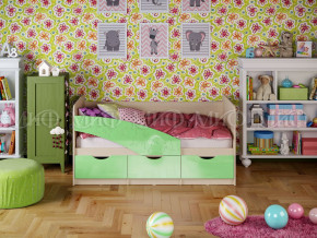 Кровать Бабочки 1800 Салатовый металлик в Верхней Туре - verhnyaya-tura.magazinmebel.ru | фото