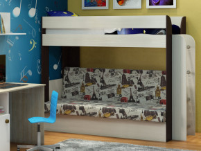 Кровать двухъярусная Карамель 75 венге ткань биг бен в Верхней Туре - verhnyaya-tura.magazinmebel.ru | фото - изображение 1