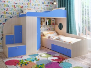 Кровать Кадет 2 Дуб молочный-голубой в Верхней Туре - verhnyaya-tura.magazinmebel.ru | фото - изображение 1