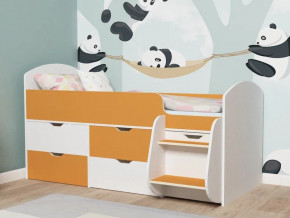 Кровать Малыш-7 белое дерево-оранжевый в Верхней Туре - verhnyaya-tura.magazinmebel.ru | фото - изображение 1