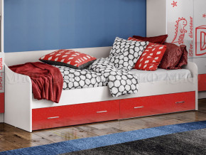 Кровать с ящиками Вега Алфавит Красный в Верхней Туре - verhnyaya-tura.magazinmebel.ru | фото - изображение 1