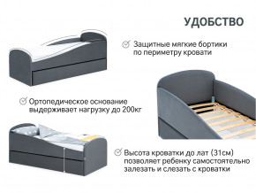 Кровать с ящиком Letmo графит (велюр) в Верхней Туре - verhnyaya-tura.magazinmebel.ru | фото - изображение 11