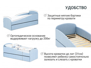 Кровать с ящиком Letmo небесный (рогожка) в Верхней Туре - verhnyaya-tura.magazinmebel.ru | фото - изображение 14