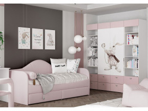 Кровать с мягкой обивкой Алиса ПМ-332.18 велюр розовый в Верхней Туре - verhnyaya-tura.magazinmebel.ru | фото - изображение 3