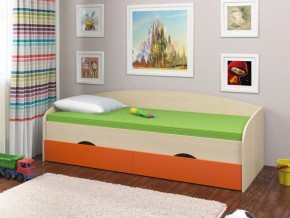 Кровать Соня 2 дуб молочный-оранжевый в Верхней Туре - verhnyaya-tura.magazinmebel.ru | фото - изображение 1