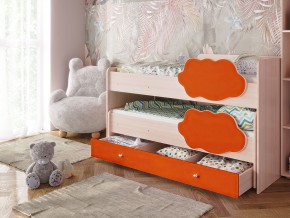 Кровать Соник с ящиком млечный дуб-оранж в Верхней Туре - verhnyaya-tura.magazinmebel.ru | фото - изображение 1