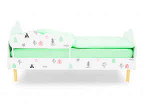 Кровать Stumpa Облако с бортиком рисунок Домики розовый, бирюзовый в Верхней Туре - verhnyaya-tura.magazinmebel.ru | фото - изображение 3