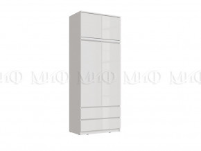 Шкаф 2-х створчатый комбинированный с антресолью 900 Челси Белый в Верхней Туре - verhnyaya-tura.magazinmebel.ru | фото