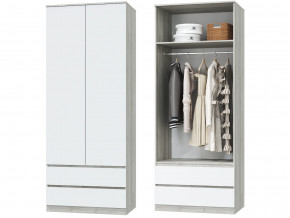 Шкаф для одежды 2х дверный с ящиками Лори дуб серый, белый в Верхней Туре - verhnyaya-tura.magazinmebel.ru | фото