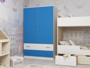 Шкаф двухстворчатый белый-голубой в Верхней Туре - verhnyaya-tura.magazinmebel.ru | фото - изображение 1