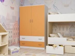 Шкаф двухстворчатый белый-оранж в Верхней Туре - verhnyaya-tura.magazinmebel.ru | фото - изображение 1